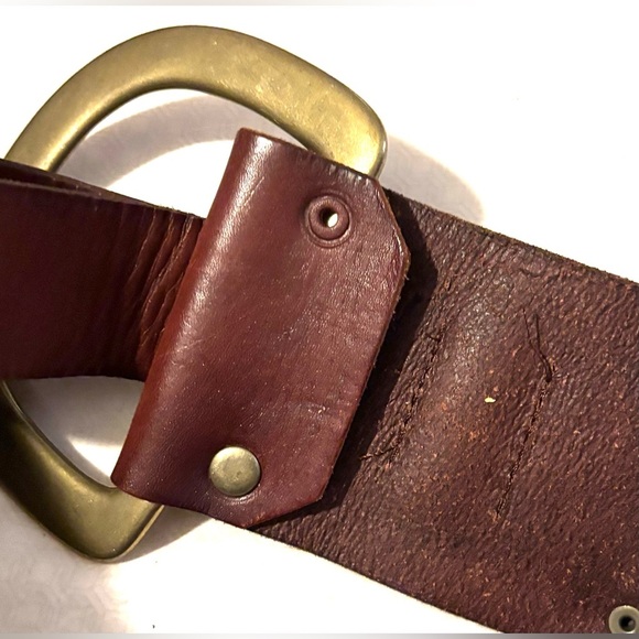 Linea Pelle Dark Brown Belt with Brass Buckle size M main image 5